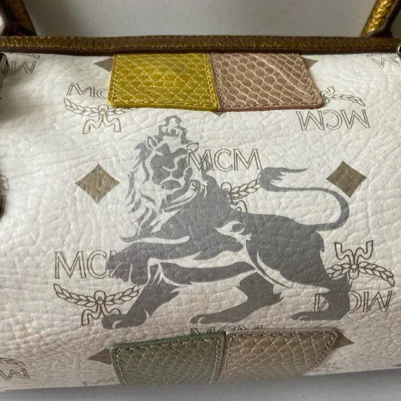 MCM White and Gold Handbag Euc - Picture 3 of 16